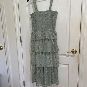 Green Mimi Chica Cottage Core Tea Dress